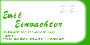 emil einvachter business card